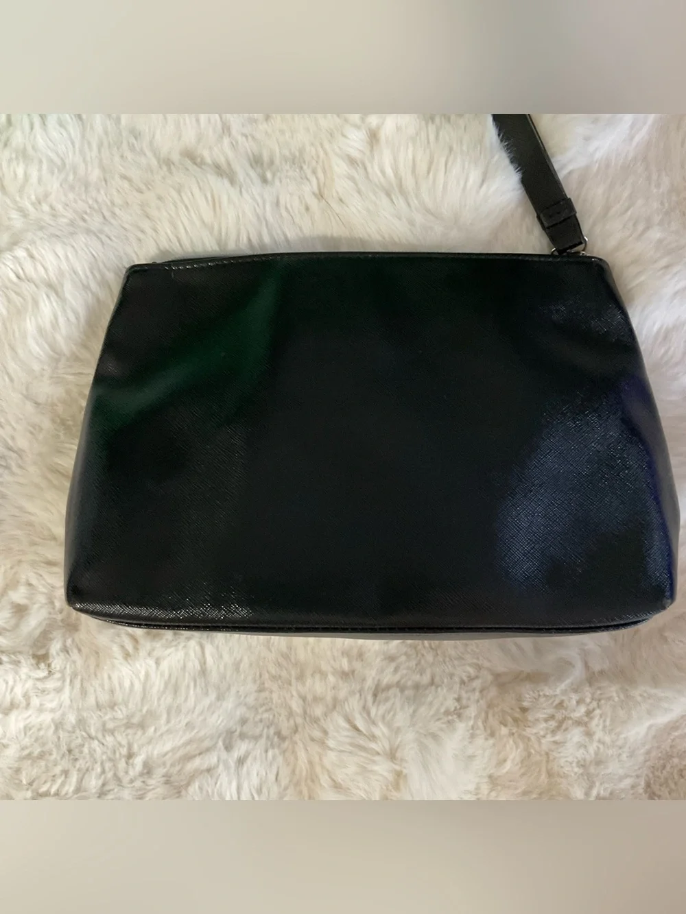 Victoria's Secret Black & Silver Chevron Sequin Makeup Pouch, like new!